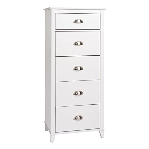 Atlin Designs 5-Drawer White Lingerie Chest Organizer - Perfect for Bedroom Closet Storage & Underwear Organization