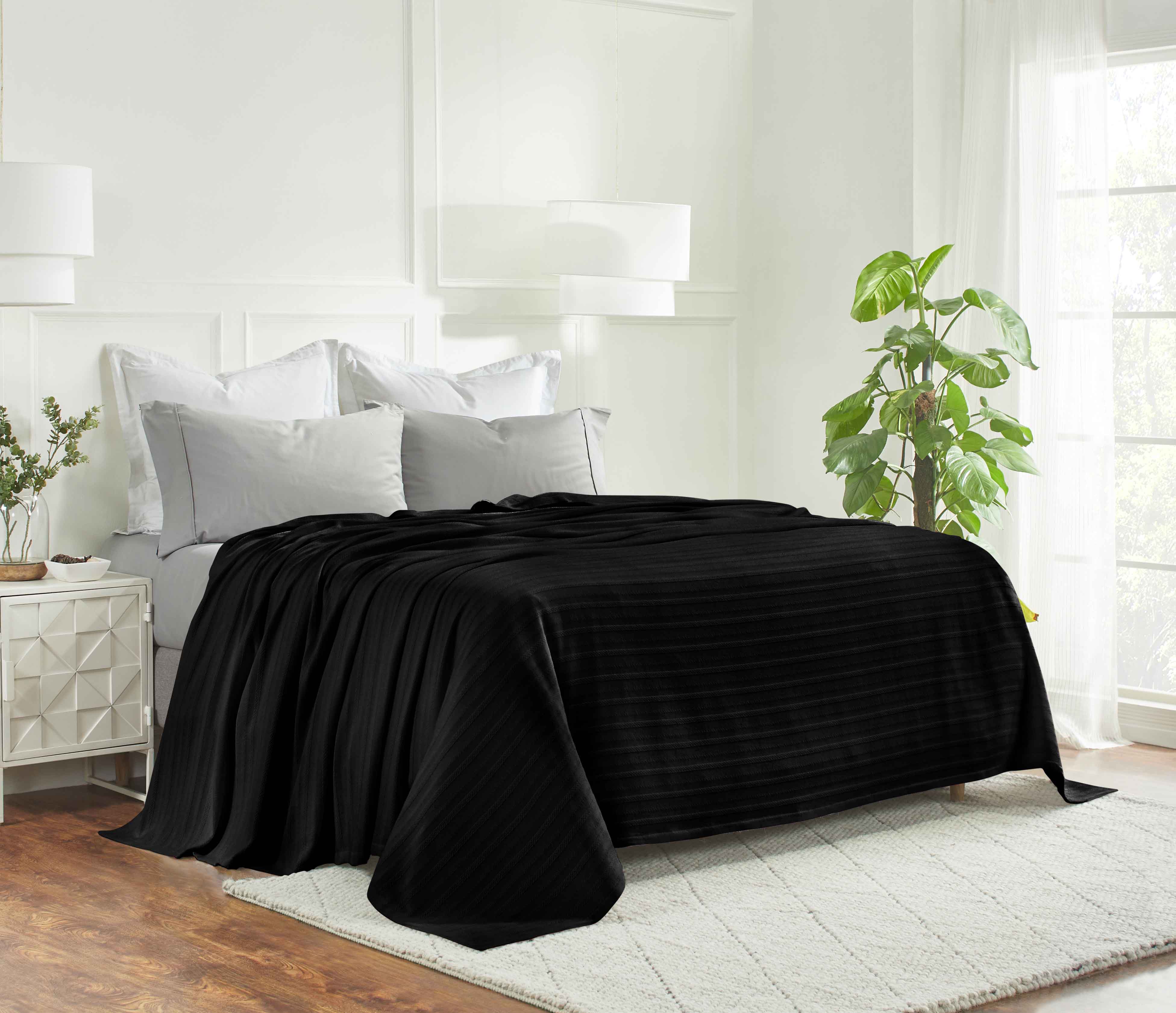Soft Clara Cotton Textured Striped Lightweight Woven Blanket - Perfect for Sofa, Bed & Outdoor Picnics