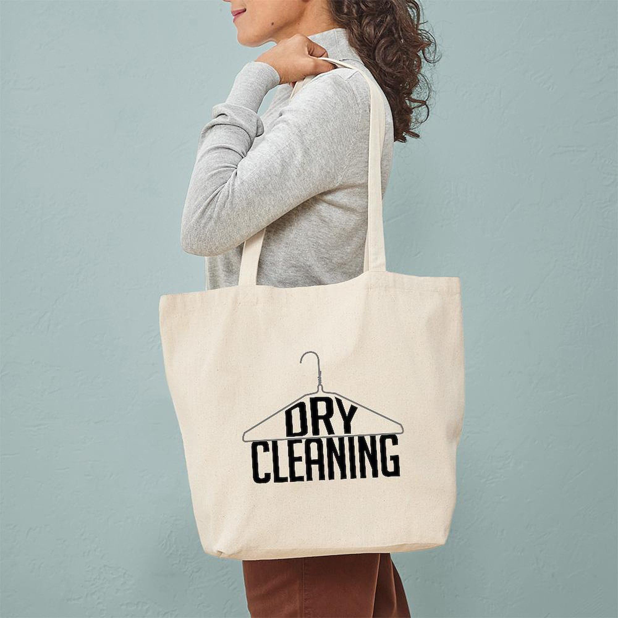 Eco-Friendly Natural Canvas Dry Cleaning Tote Bag - Reusable Shopping Bag for Laundry, Groceries & Beach Trips