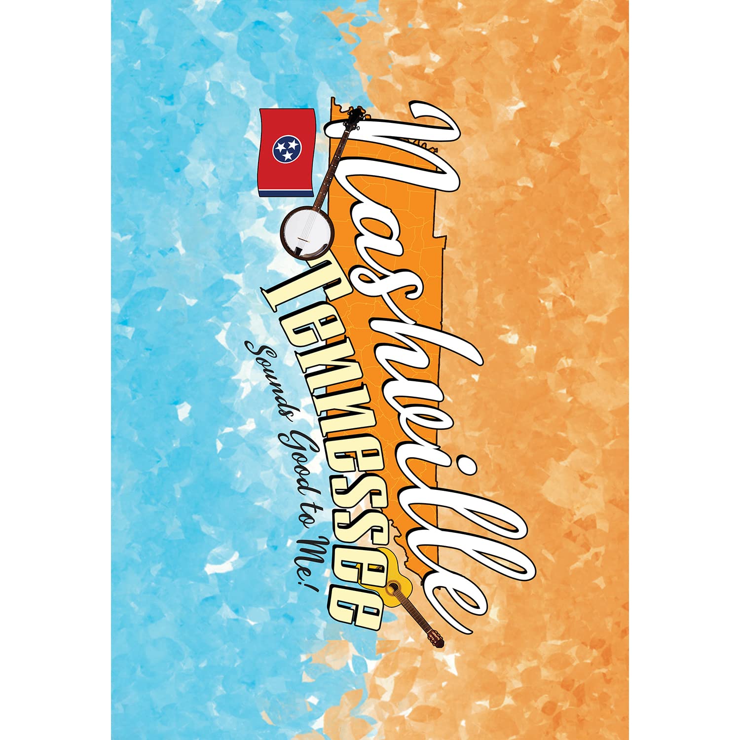 Double-Sided Nashville Tennessee House Flag 28x40 Inches - Outdoor Yard Decorative TN State Flag, Hometown Pride Banner, USA-Made - Perfect for Porch Decor, Game Day & City Pride Gifts