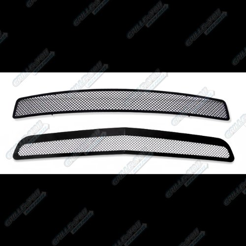 APS Compatible with Dodge Challenger 2011-2014 Upper & Lower Bumper Grille Insert - Stainless Steel Black Mesh Front Grill Combo (D71218H) - Perfect for Car Upgrades & Customization