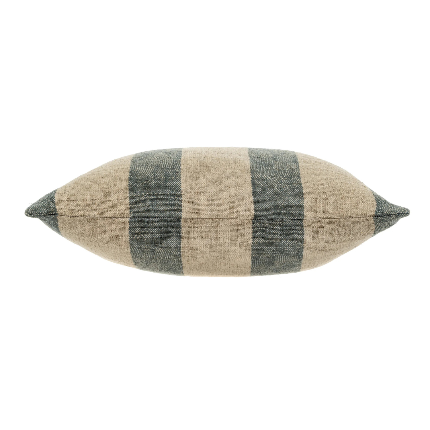 Stone Blue Striped Decorative Throw Pillow Cover - Soft Cotton Linen Blend for Couch, Sofa, Bedroom & Living Room Decor - Home Accent & Cozy Comfort