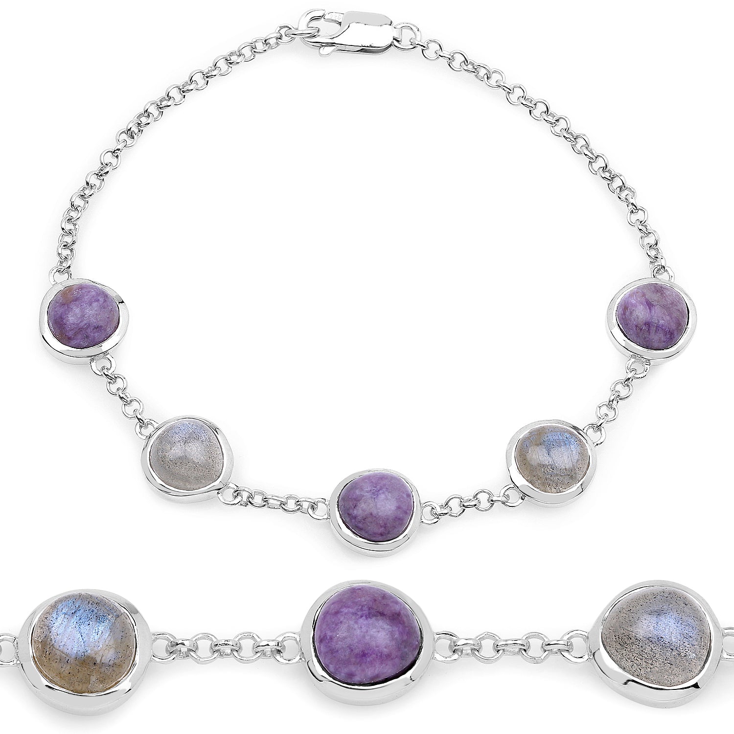 Genuine Charolite & Labradorite Beaded Bracelet – Handmade Healing Crystal Jewelry for Women – Perfect for Meditation, Yoga & Spiritual Gifts