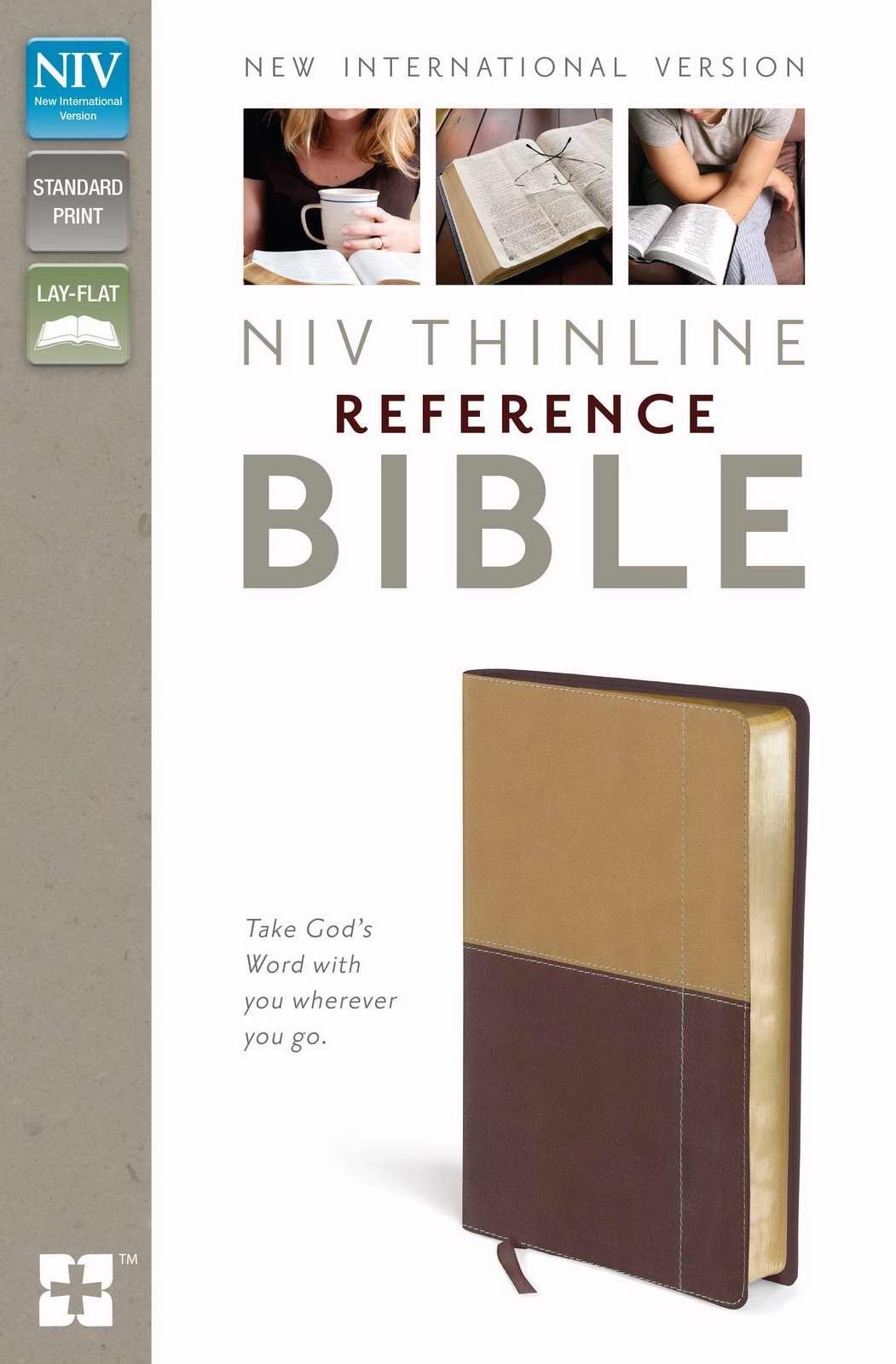NIV Thinline Reference Bible - Camel/Brown DuoTone Leather Cover, Compact & Lightweight for Easy Travel & Daily Devotion