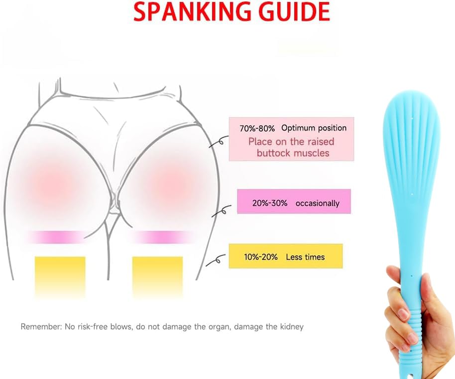 BDSM Spanking Paddle - Flexible Rubber Shell Shaped Adult Toy for Couples Play, Lightweight & Durable SM Bondage Game Accessory for Women & Men (Blue) - Perfect for Sensual Play, Roleplay & Spanking Scenes