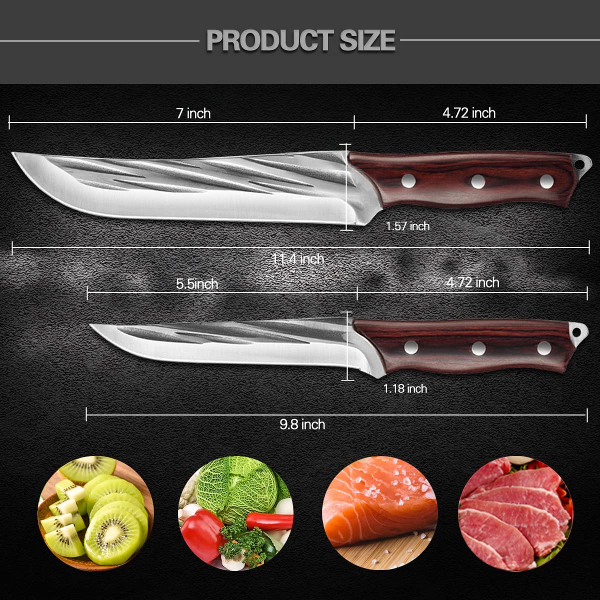 Premium High Carbon Stainless Steel Chef Knife & Boning Knife Set - Professional Kitchen Knives with Ergonomic Handle for Slicing, Carving & Deboning - Perfect for Home Chefs, Butchers & Culinary Enthusiasts