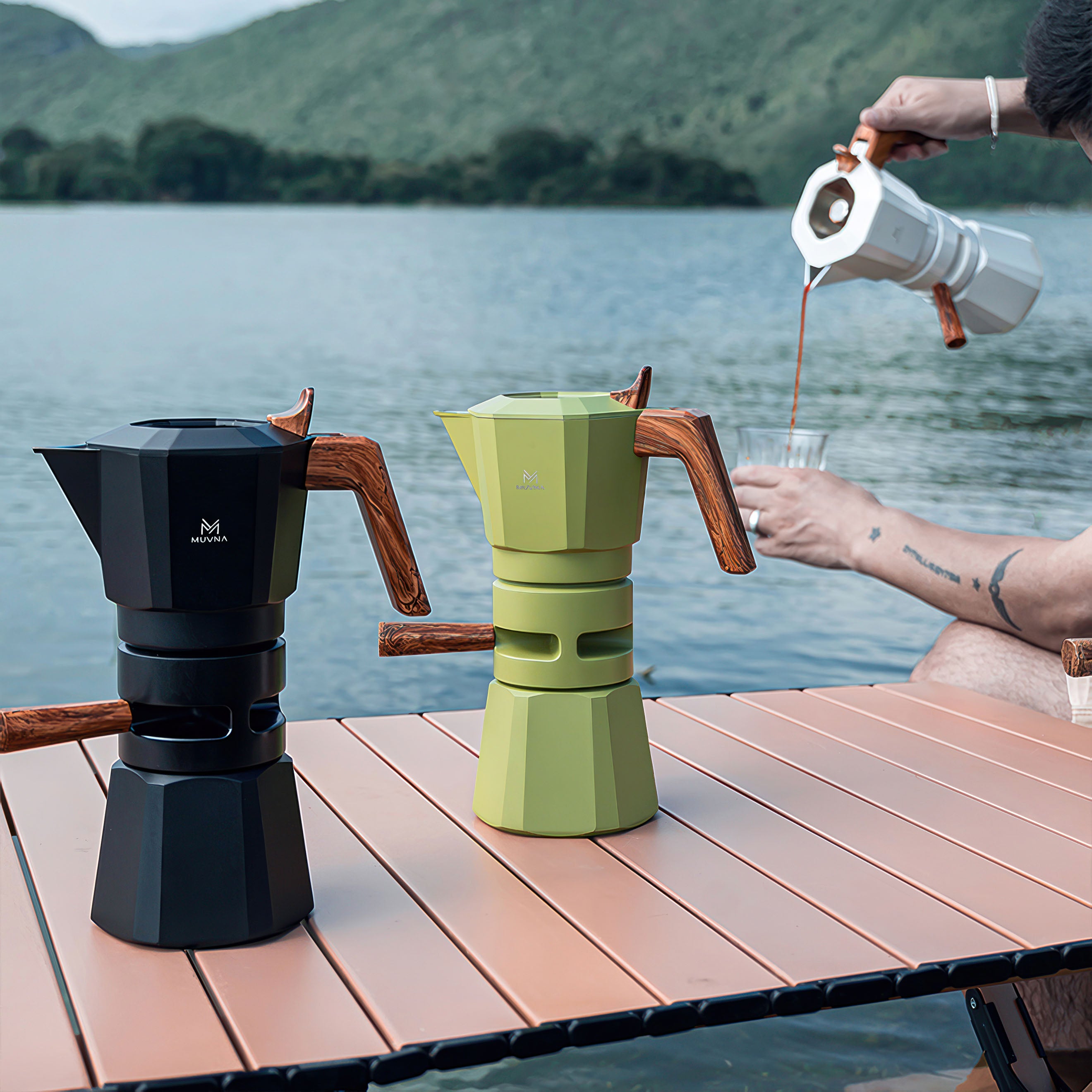 Premium Stainless Steel Moka Pot - 6 Cup Italian Espresso Maker for Stovetop - Strong Coffee Like Espresso - Perfect for Home, Office & Camping Use