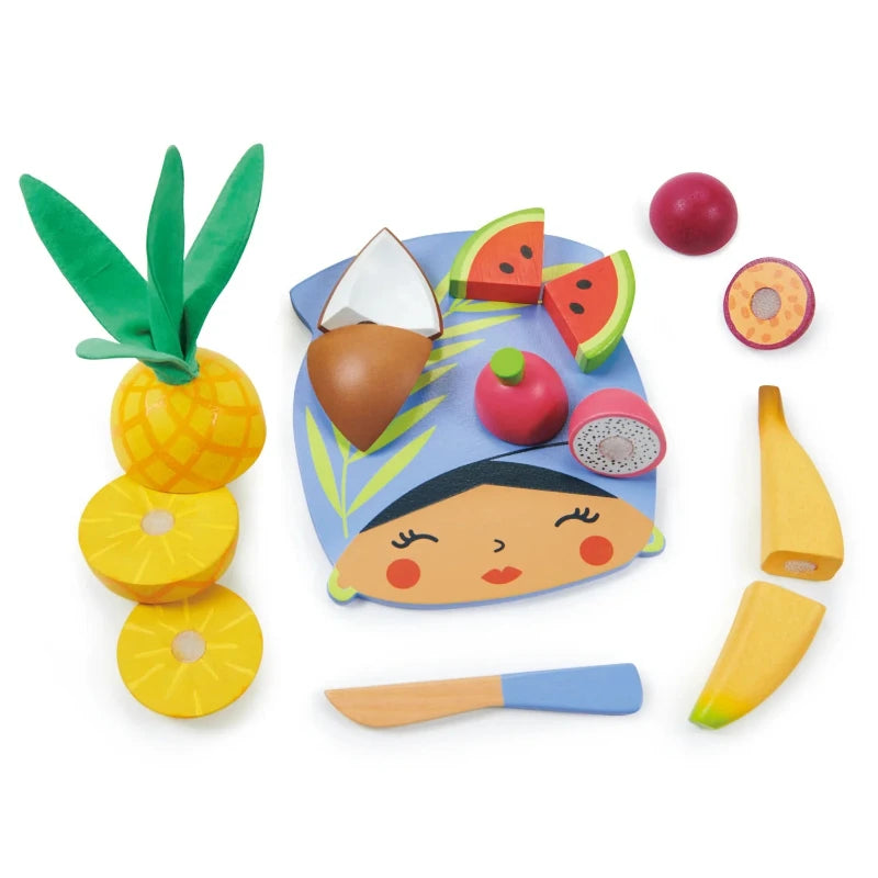 Premium Bamboo Tropical Fruit Cutting Board - Eco-Friendly Kitchen Chopping Board for Pineapple, Mango, Watermelon - Perfect for Fruit Platters, Smoothie Prep & Party Serving