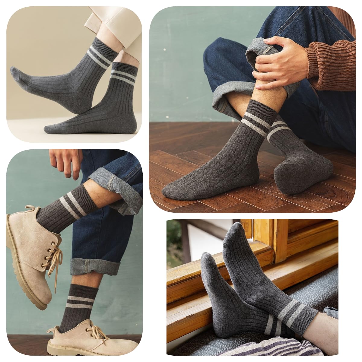 Men's Athletic Cotton Socks 5-Pack - Breathable Ankle Socks for Running, Gym & Casual Wear - Comfortable Workout Socks for Sports & Everyday Use