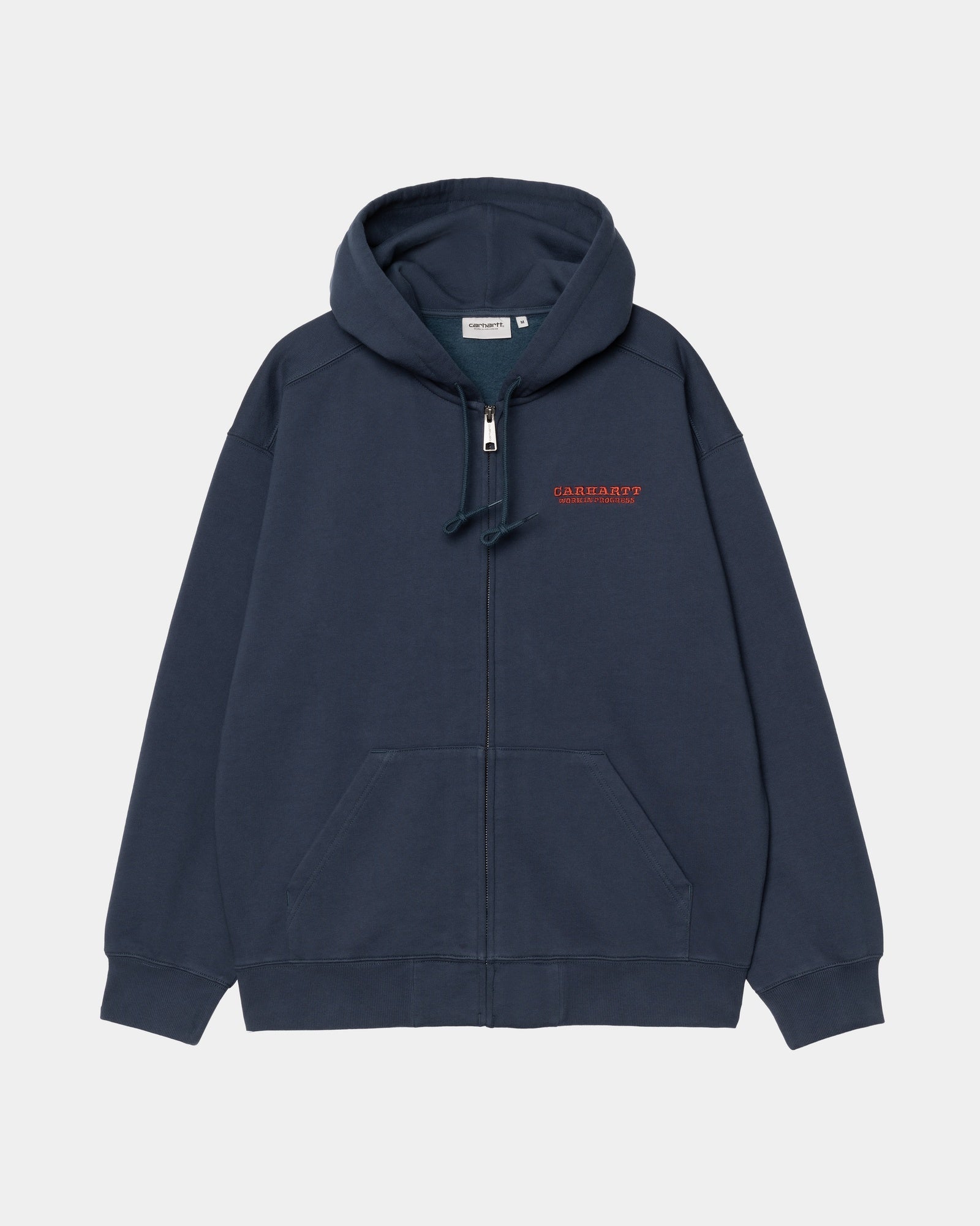 Stylish Hooded Runaway Sweatshirt Jacket for Men & Women | Blue & Vermillion Stone Washed | Casual Streetwear, Loungewear, Outdoor Activities