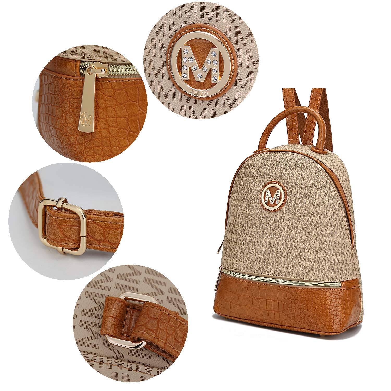 MKF Vegan Leather Backpack for Women - Stylish Travel & Work Bag