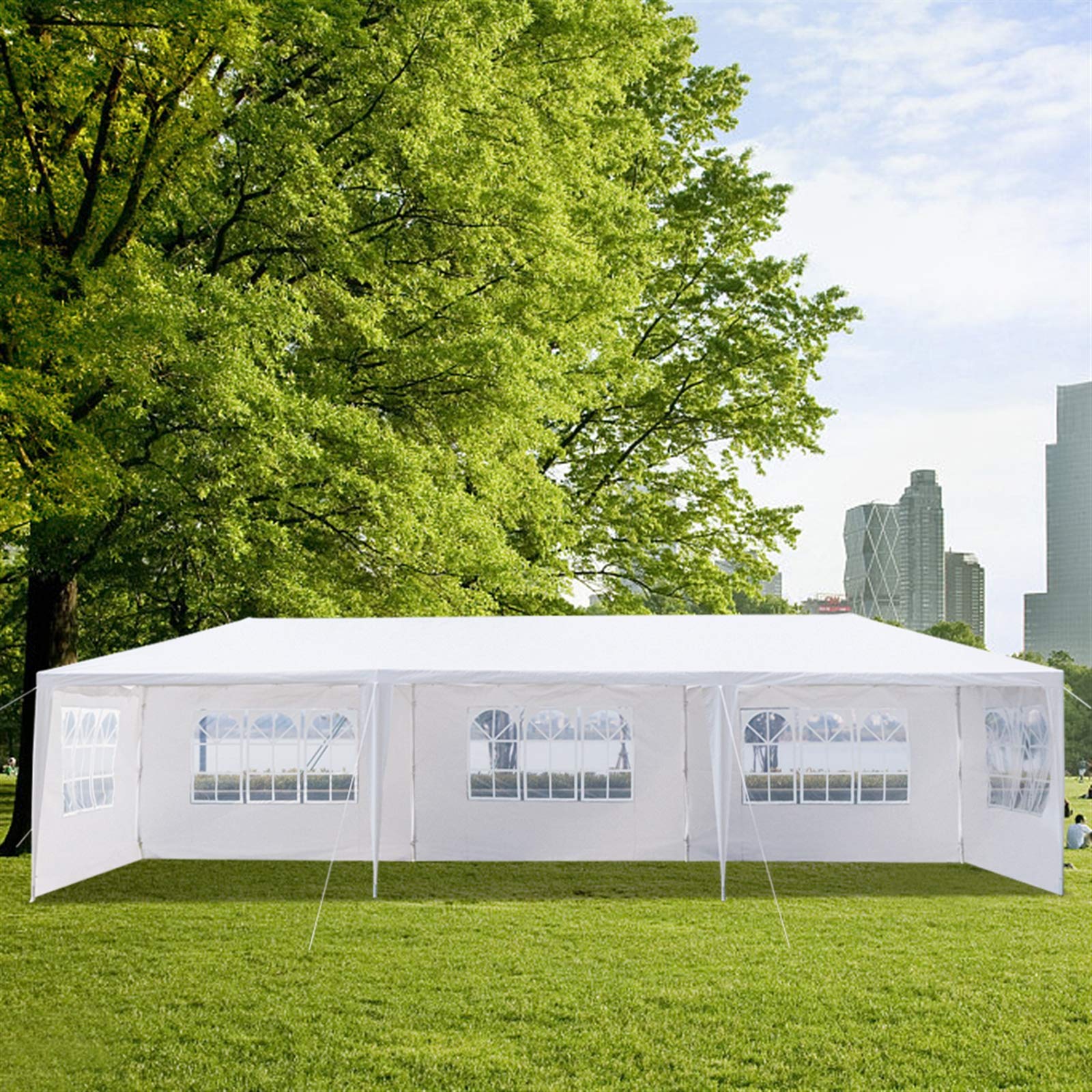 10x30 FT Waterproof Party Tent Canopy with Removable Sidewalls - Heavy Duty PE Cloth for Outdoor Weddings, Camping, BBQ, Backyard Events & Garden Parties