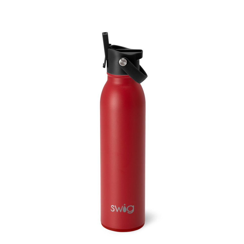 20oz Crimson Flip & Sip Leak-Proof Water Bottle - Insulated Stainless Steel Tumbler for Hot/Cold Drinks - Perfect for Gym, Hiking, Office & Travel