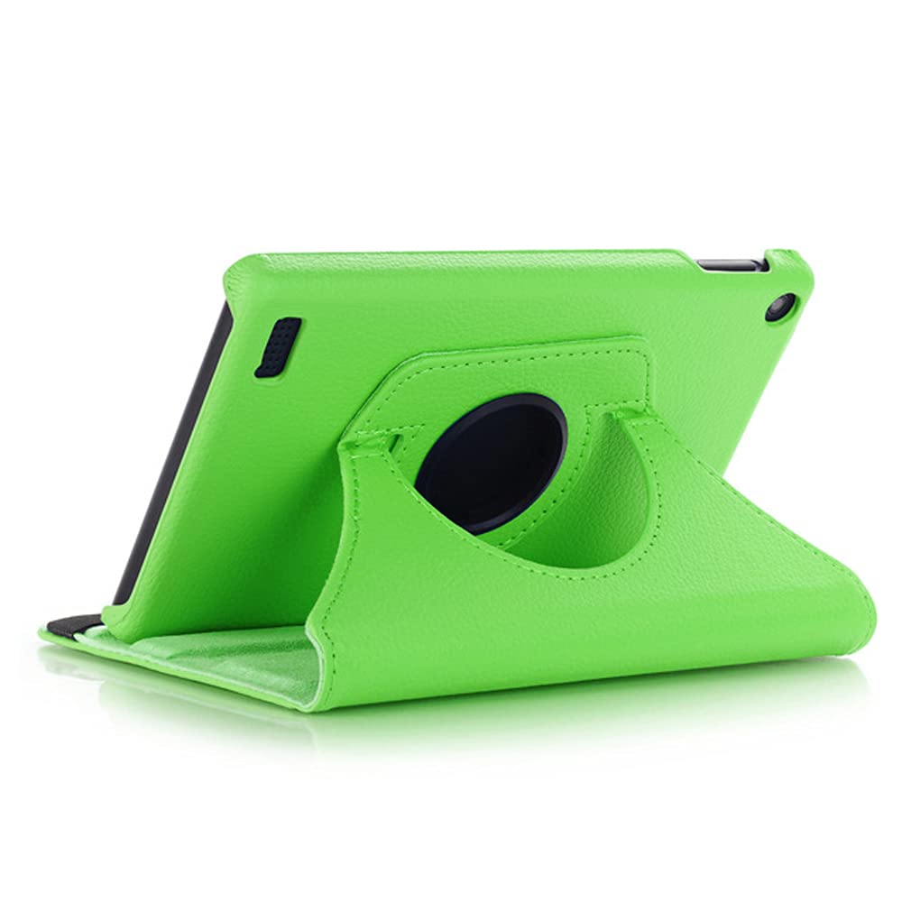 360° Rotating Ultra Slim Leather Case for Kindle Fire 7 (7th/9th Gen 2017/2019) - Folio Stand Cover with Auto Sleep/Wake (Ro-Green) | Perfect for Reading, Travel & Home Use