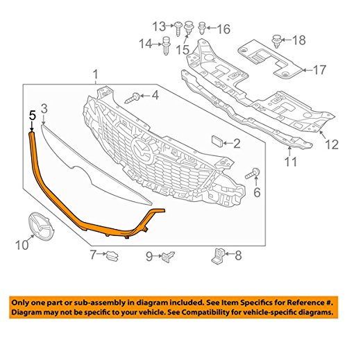 Compatible with 2013-2016 Mazda CX-5 Front Lower Grille Trim & Molding Garnish - Replacement Part MA1216102 KD53507J1A - Perfect for Car Repair & Customization Upgrades