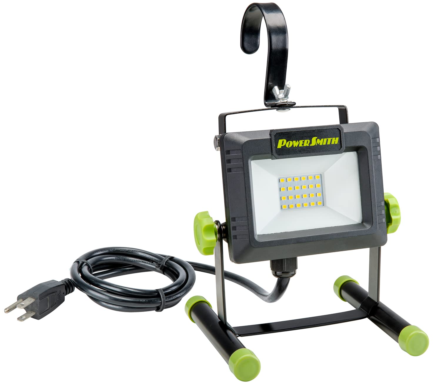 PowerSmith PWLS020H 2000 Lumen Portable LED Work Light with Metal Stand & Sealed Power Switch - Perfect for Construction Sites, Garage Repairs, Emergency Lighting, and Outdoor Camping
