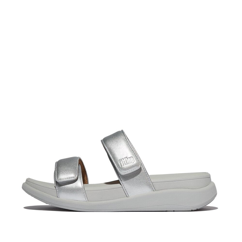 FitFlop F Mode Go Adjustable Flatform Two Bar Slide Sandals for Women - Comfortable Orthopedic Summer Sandals with Arch Support | Perfect for Beach, Pool, and Casual Outings
