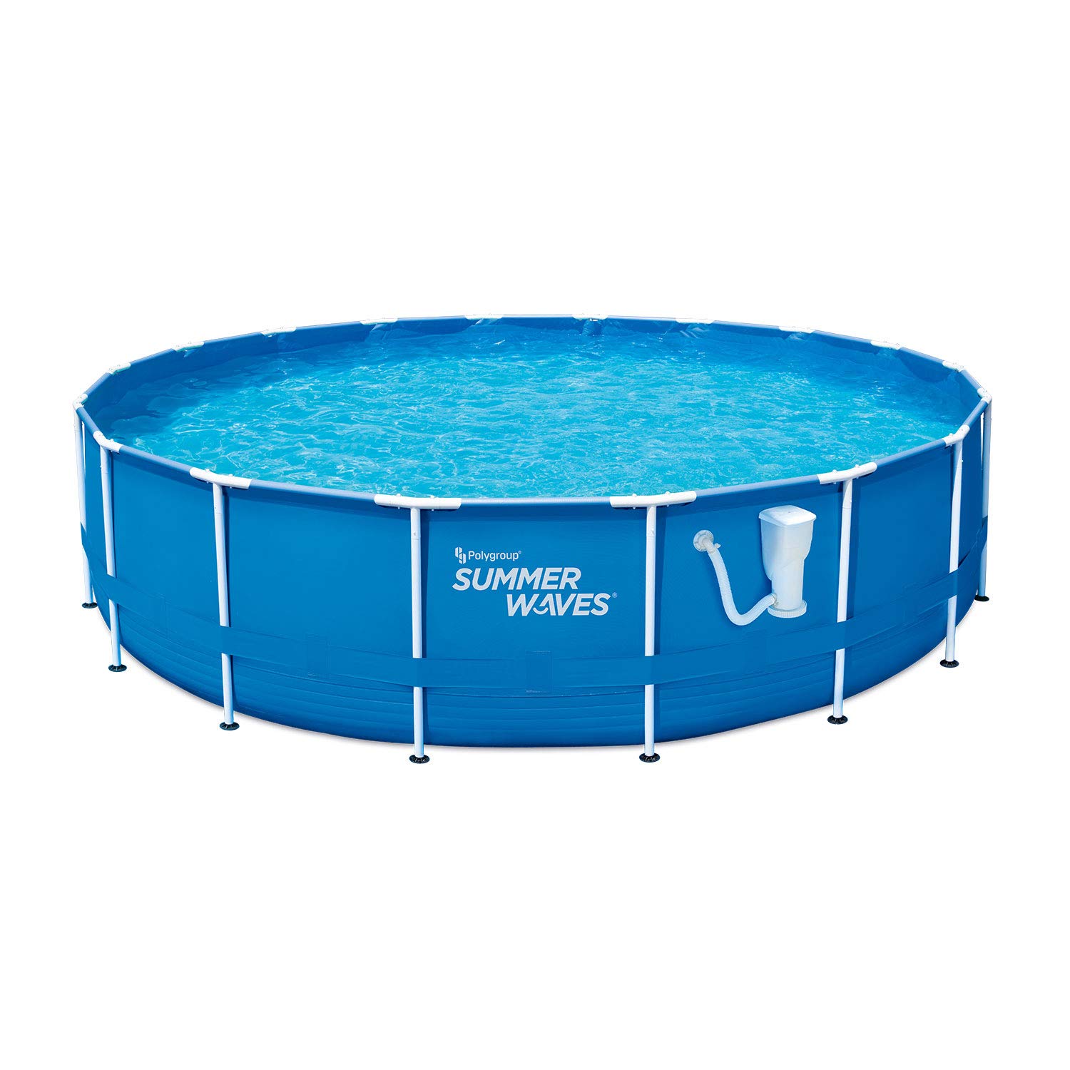 Summer Waves Active 14ft x 36in Metal Frame Above Ground Swimming Pool Set with Filter Pump, Ladder & Repair Patch - Perfect for Backyard Fun, Family Gatherings & Outdoor Summer Activities