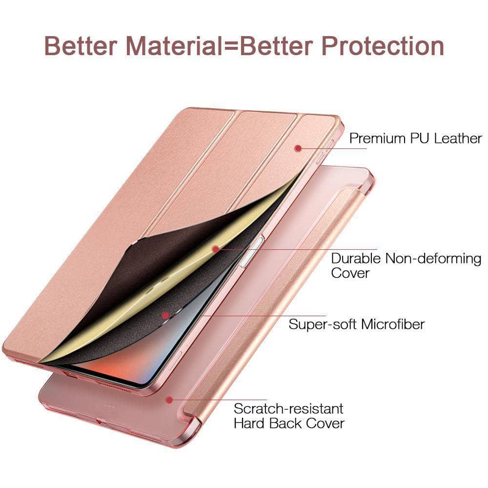 Magnetic Flip iPad Pro 12.9 Case (2018 Model) - Ultra Slim Transparent Back Tri-Fold Smart Cover for Protection & Stand - Perfect for Work, Travel & Home Use