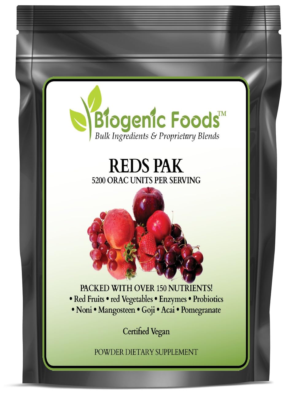 Organic Superfruit & Vegetable Powder Blend with Antioxidants & Phytonutrients - Reds Pak Natural Supplement for Immune Support & Energy Boost - Perfect for Smoothies, Juices & Wellness Drinks