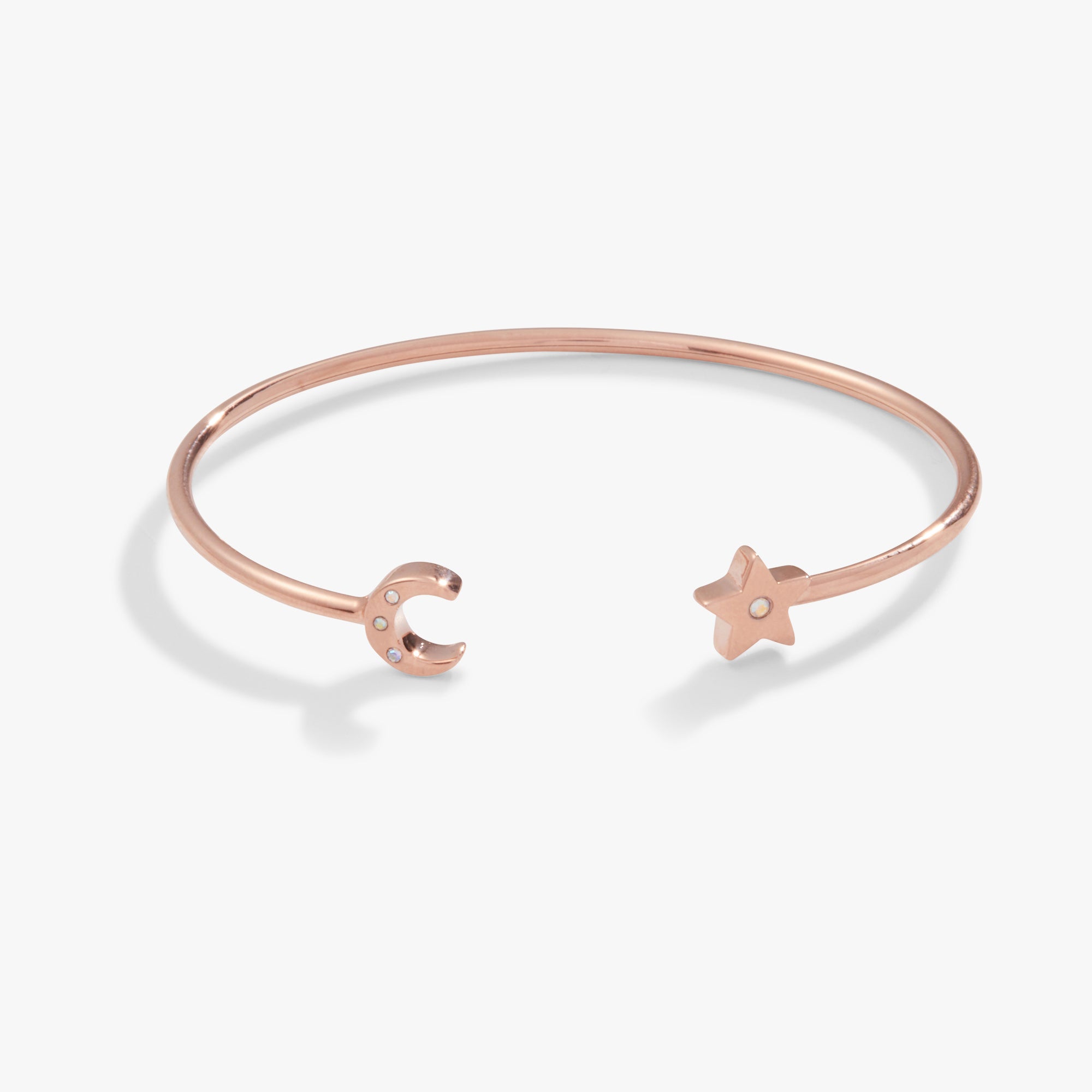 Crystal Moon and Star Flexible Cuff Bracelet for Women - Adjustable Boho Chic Jewelry for Everyday Wear, Parties & Special Occasions