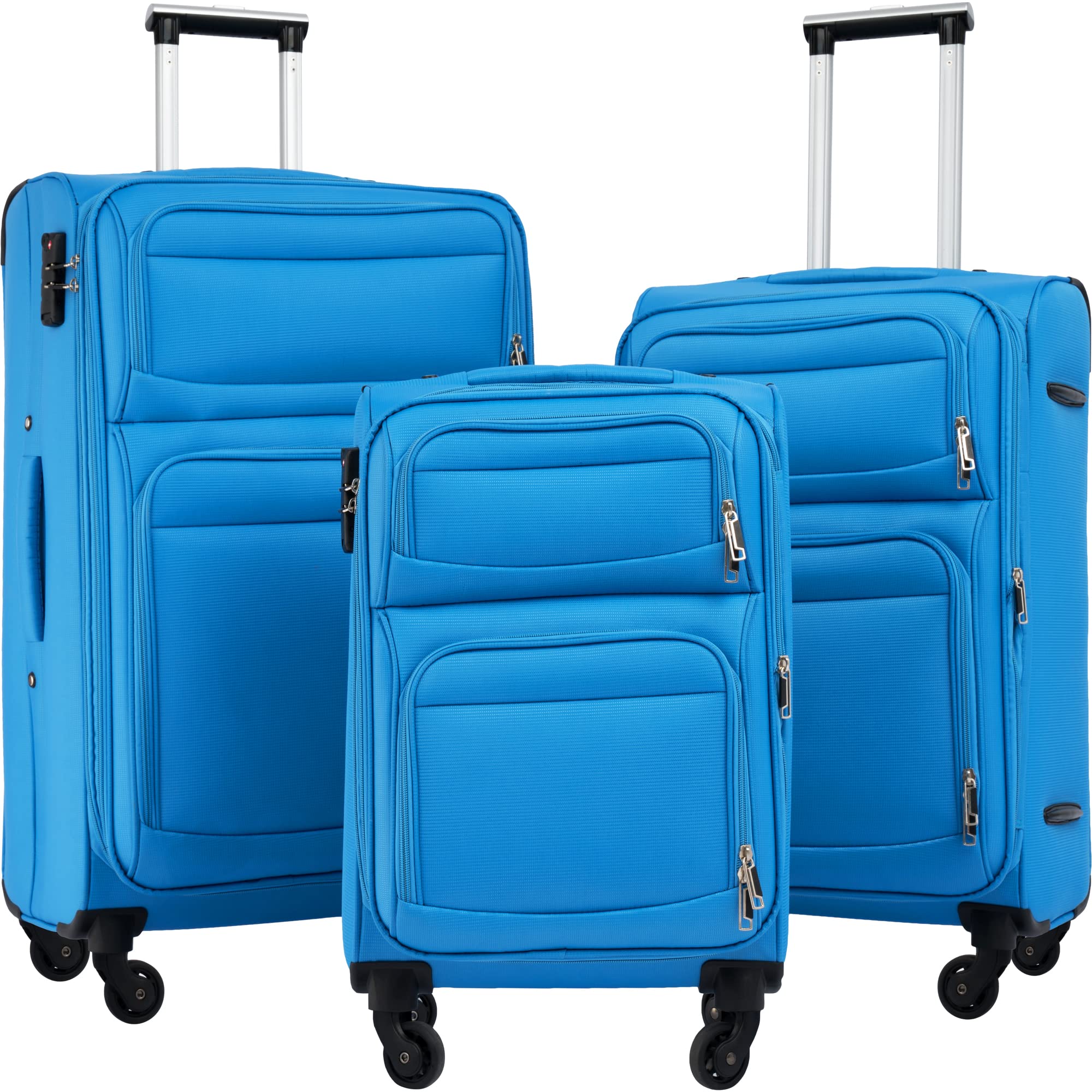 Travelhouse 3-Piece Expandable Softside Luggage Set with Spinner Wheels & TSA Lock - 20