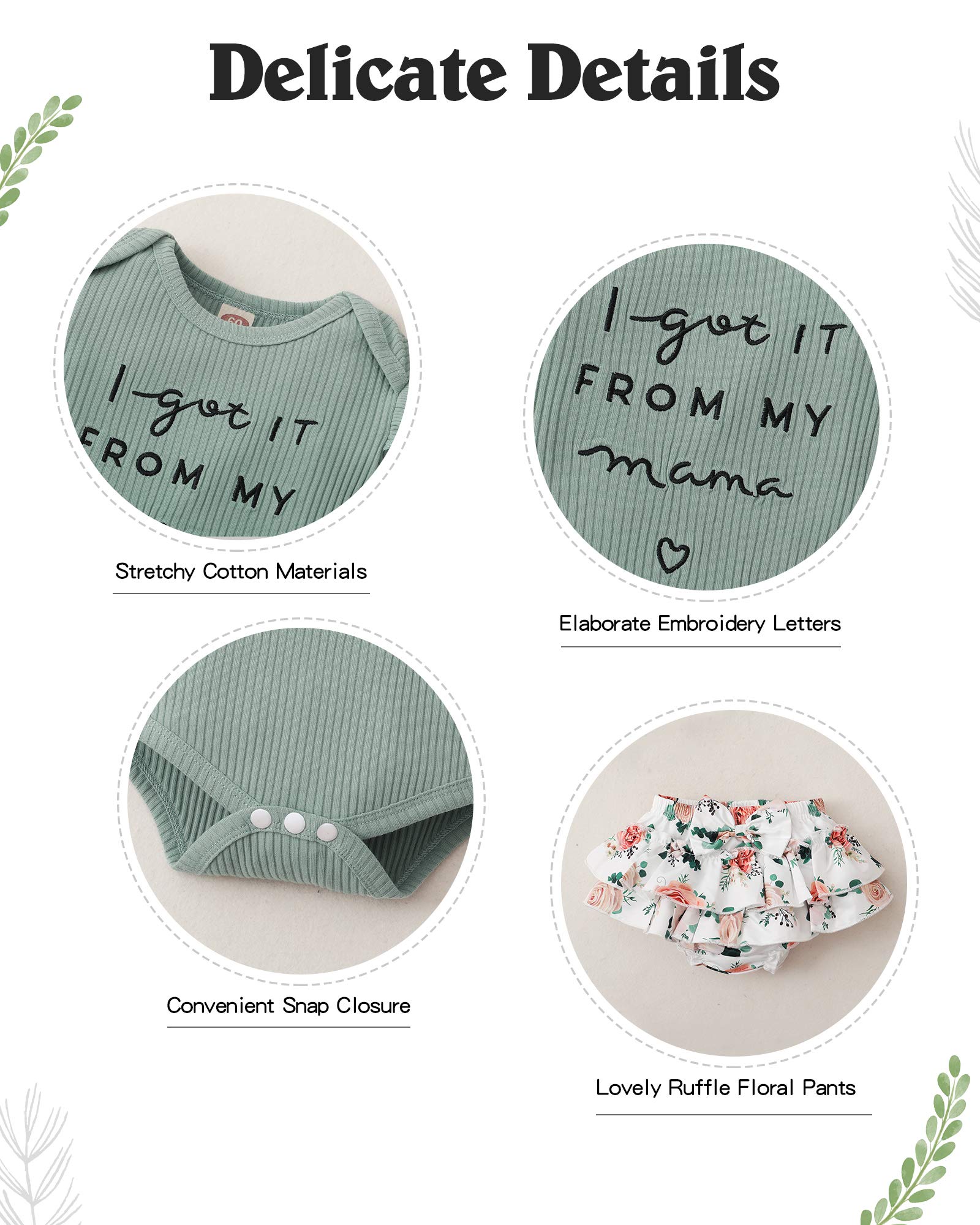 Mioglrie Newborn Baby Girl Clothes - Floral Romper & Shorts Set | Cute Summer Outfits for Infant Girls | Perfect for Photoshoots, Playdates & Family Outings