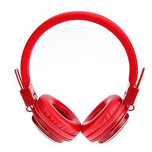 Ameego Foldable Bluetooth Headphones with Mic, Micro SD/TF Card Slot, FM Radio & 3.5mm AUX - Wireless/Wired Stereo Headset with Volume Control & APP for Smartphone, Tablet, PC, Laptop, Gaming (Red) - Perfect for Commuting, Workouts & Home Entertainment