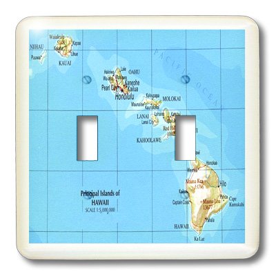 3D Hawaiian Islands Map Double Toggle Switch - Decorative Wall Art for Home, Office & Gifts - Perfect for Travel Enthusiasts & Hawaii Lovers