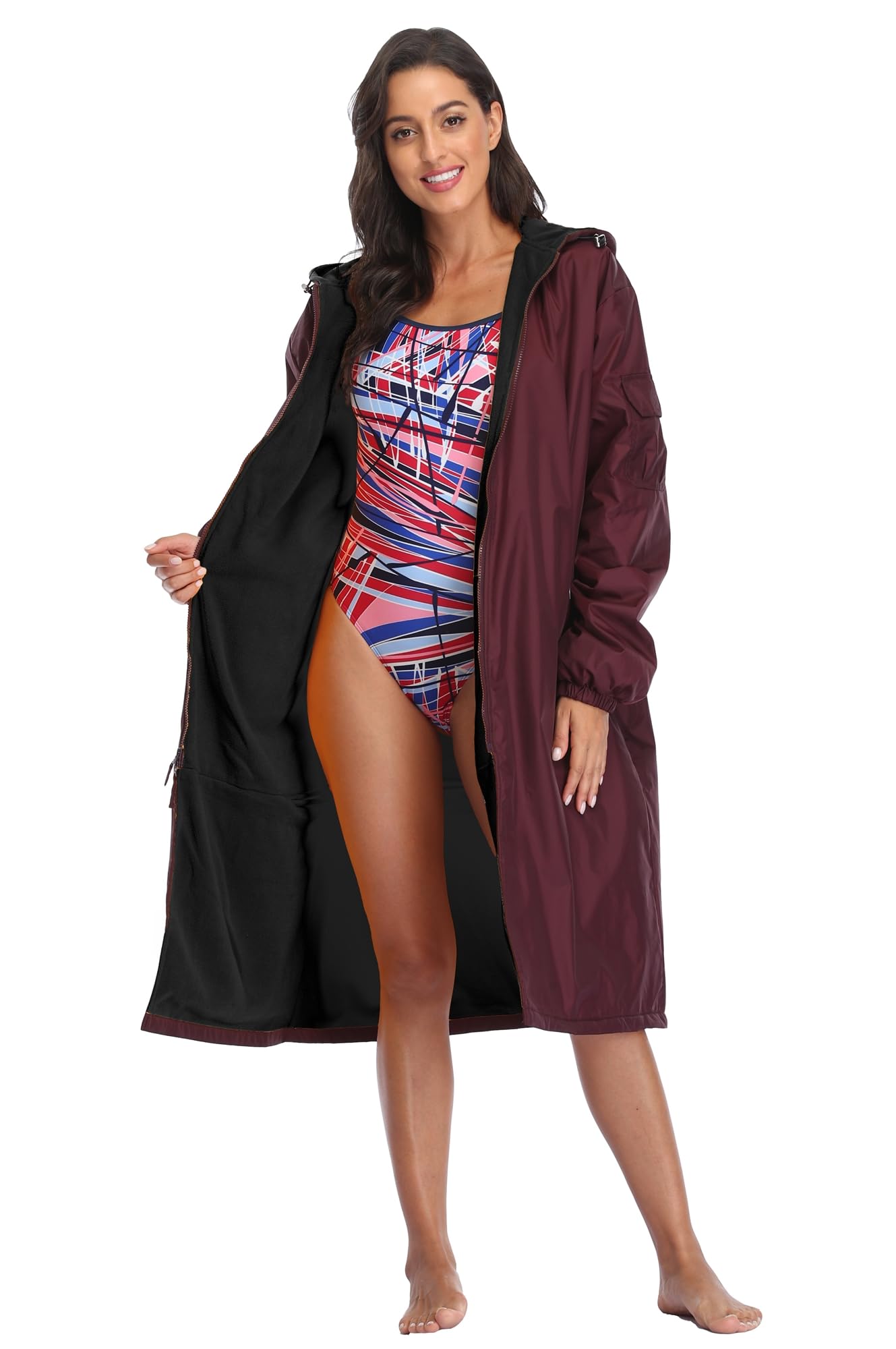 Adoretex Unisex Water Resistant Swim Parka - Warm Coat for Adults & Kids | Perfect for Swimming, Surfing & Beach Activities