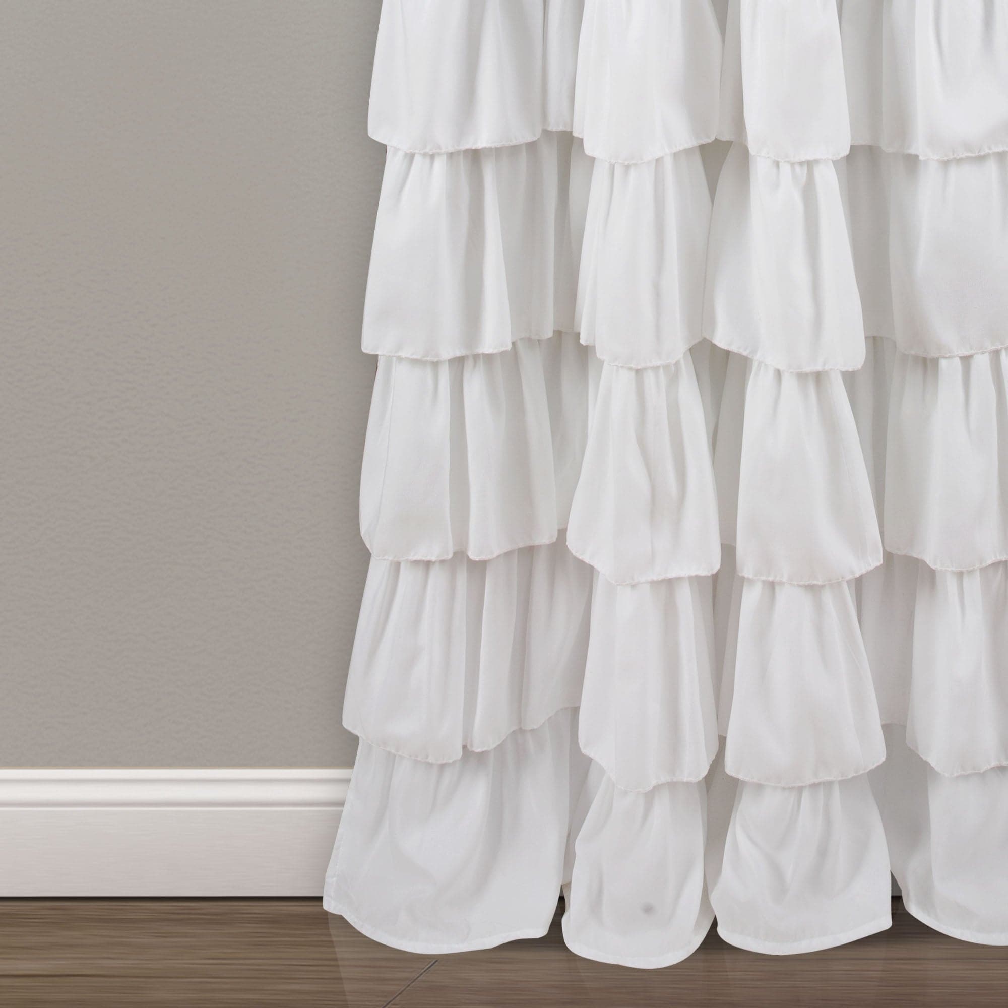 Elegant Ruffle Window Curtain Panel - Blackout Sheer Drapes for Bedroom & Living Room - Soft Textured Home Decor with Ruffled Trim (Set of 2 Panels) - Perfect for Nursery, French Country or Boho Style Windows