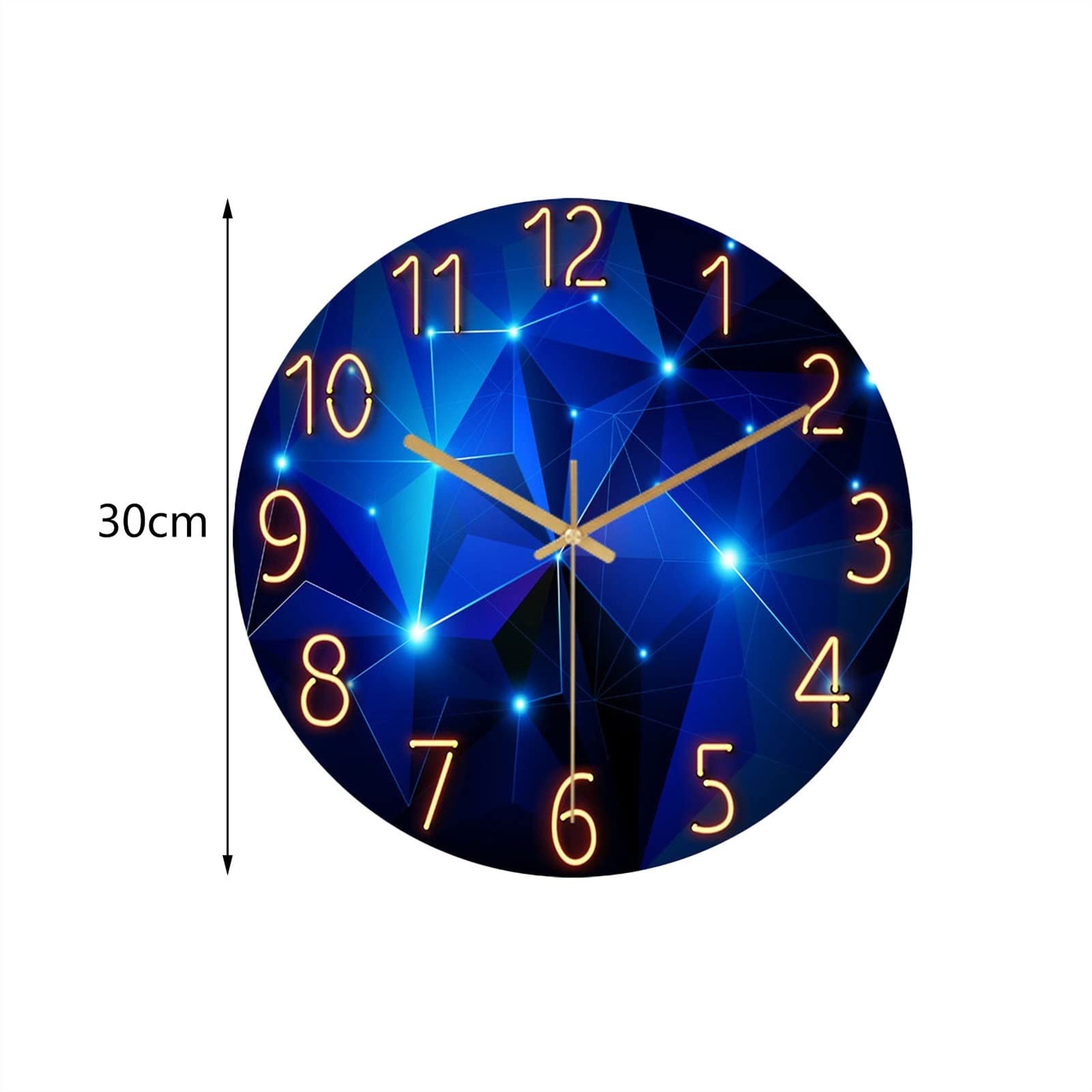 Modern Geometric Glass Wall Clock - Silent Quartz Movement, Stylish Living Room & Home Decor - Perfect for Bedroom, Office, and Kitchen Wall Decor