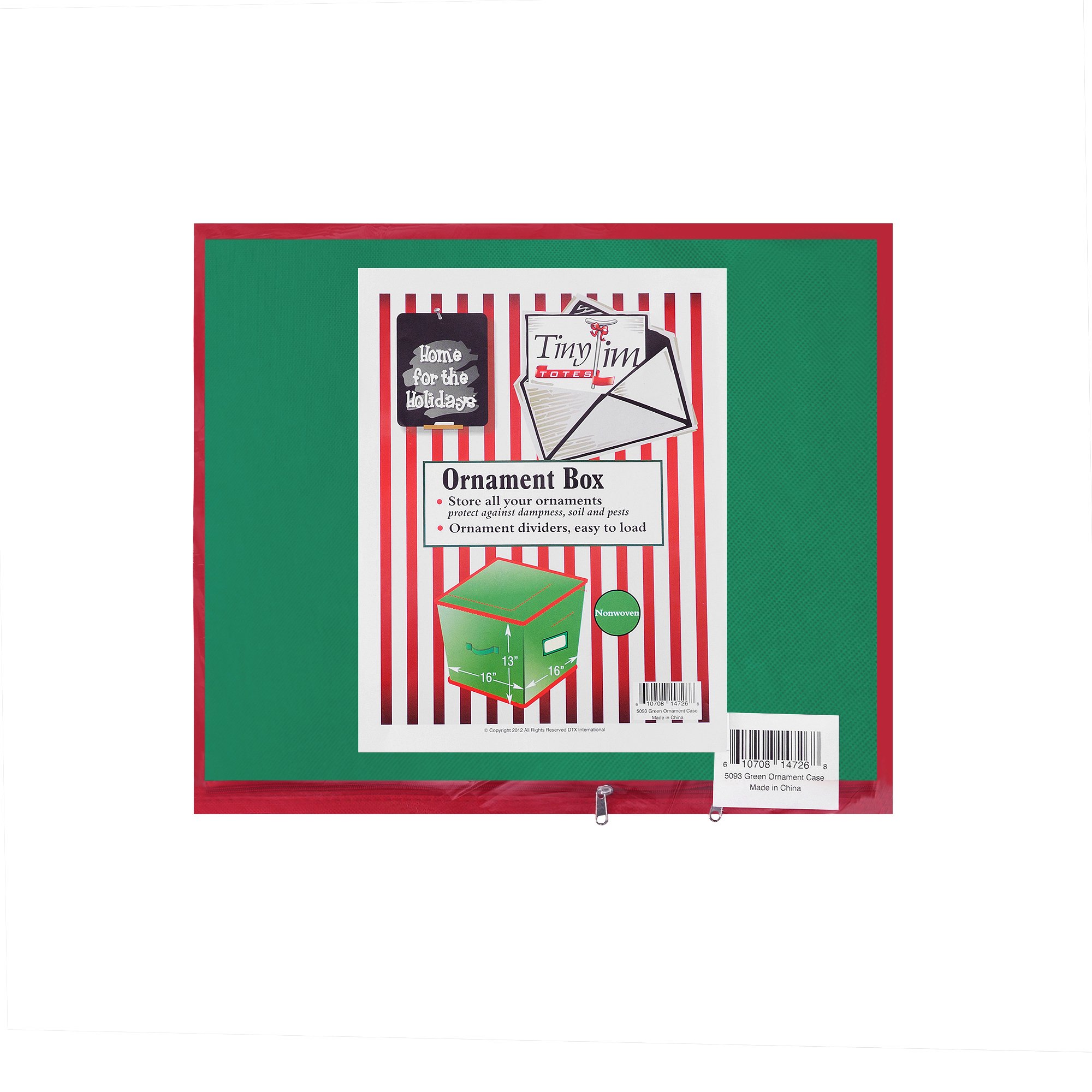 Christmas Ornament Storage Box with Secure Zip Top - Holds 75+ Large Ornaments, Green - Perfect for Holiday Decor Organization & Seasonal Storage