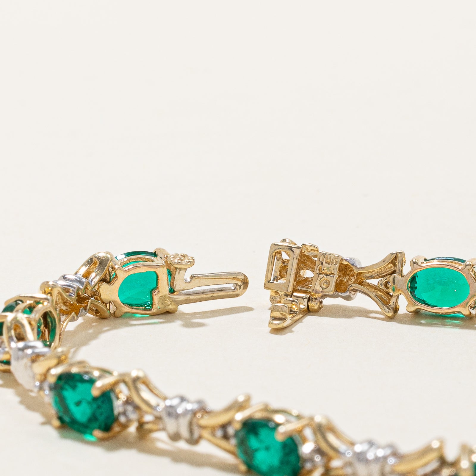 7.5 Carat Synthetic Emerald & Diamond Eternity Bracelet - 0.12ctw Diamond Accents | Elegant Jewelry Gift for Women | Perfect for Weddings, Anniversaries & Special Occasions
