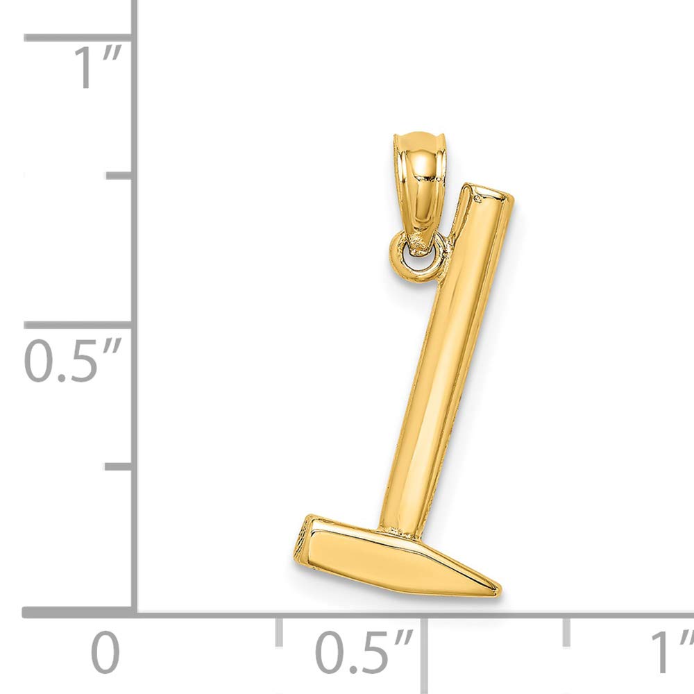 FJC Finejewelers 14k Yellow Gold 3D Hammer Flat Point Tip Charm Pendant - Perfect for Necklaces, Bracelets & Gift Giving