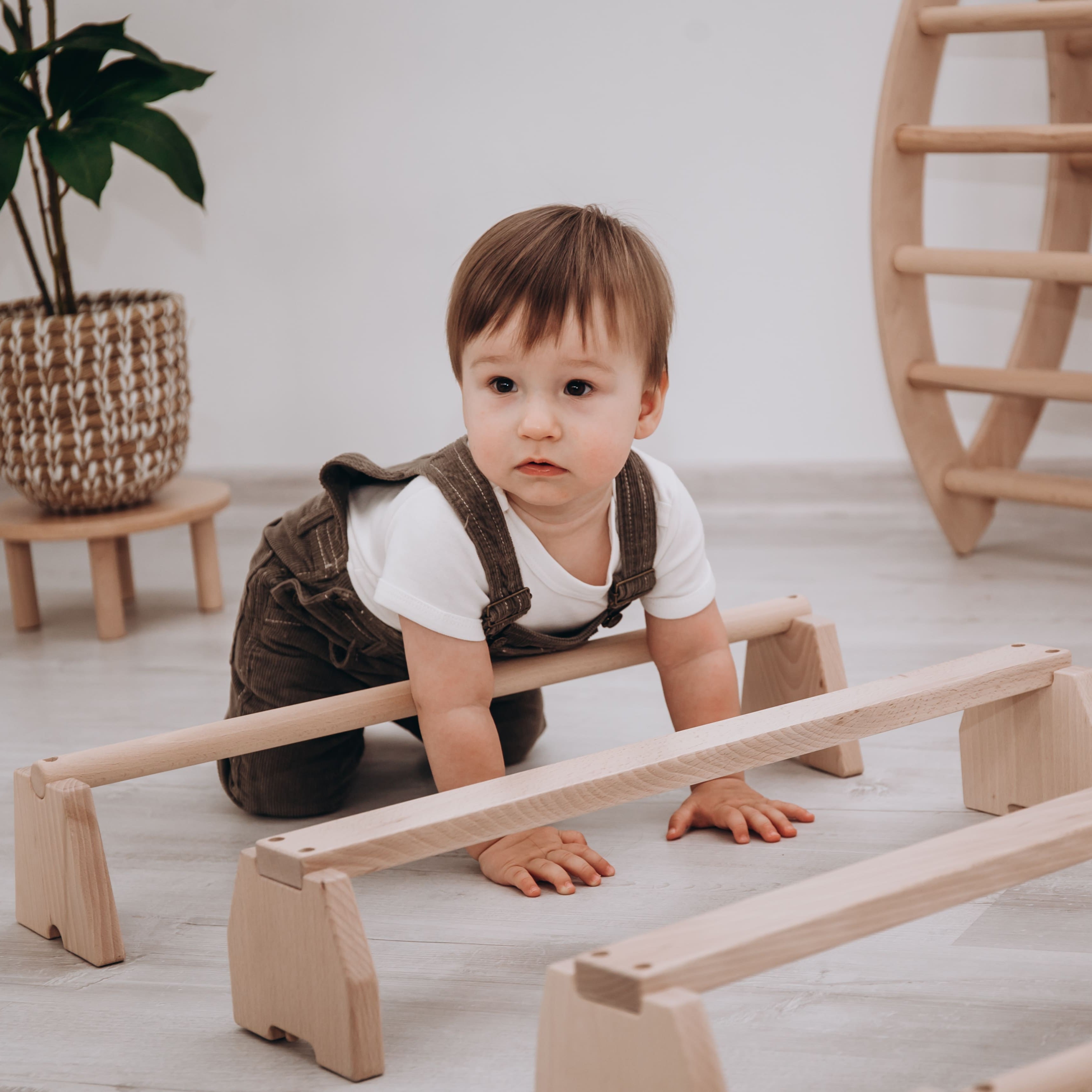 Kids Balance Beam Set for Gymnastics Training - Non-Slip Wooden Beam for Toddlers & Children - Indoor/Outdoor Play, Home Gym Equipment for Balance Practice & Coordination