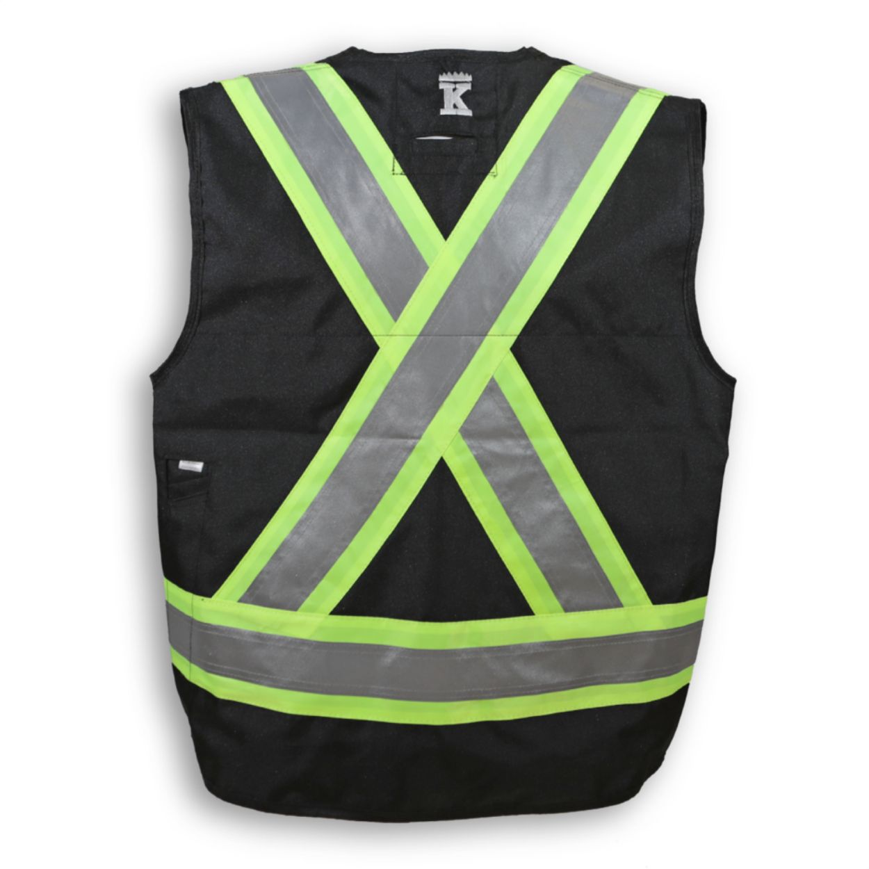 Big K Hi Vis Surveyor's Vest - Black BK402BK | ANSI Certified Safety Vest for Construction & Surveying | High Visibility Workwear for Outdoor Jobs
