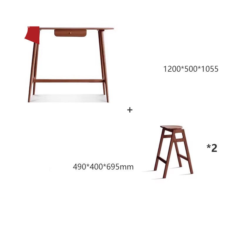 Solid Oak and Cherry Wood Bar Table - Rustic Pub Style Counter Height Table for Kitchen, Dining Room, or Home Bar Decor