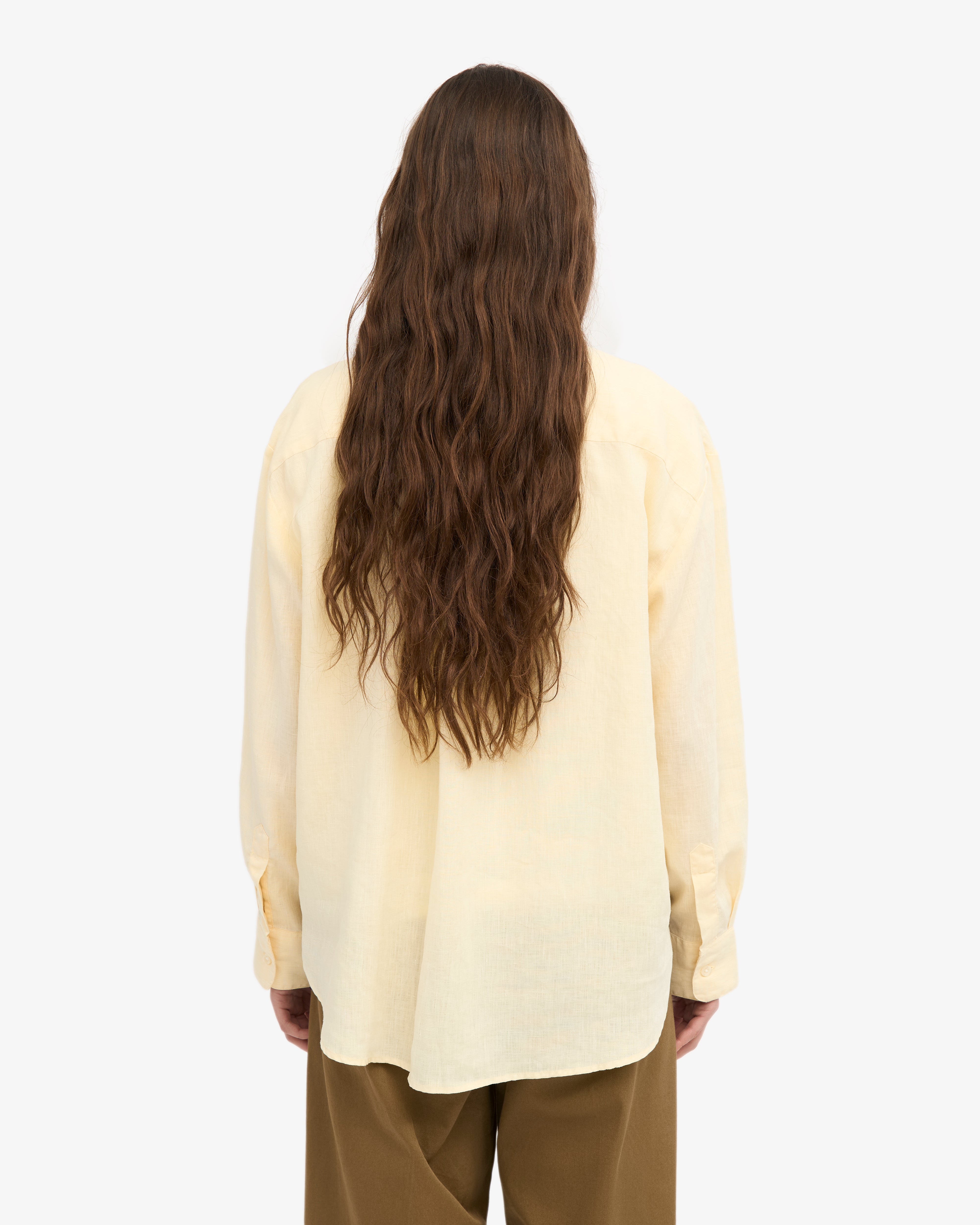 Soft Yellow Linen Oversized Shirt for Women - Breathable & Comfortable Summer Blouse - Perfect for Beach Outings, Casual Wear & Boho Style Outfits