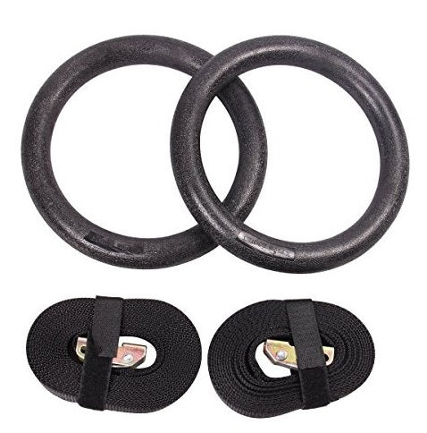 Plastic Gymnastic Rings Set - Adjustable Fitness Training Equipment for Home Gym, CrossFit & Strength Workouts - Perfect for Men & Women