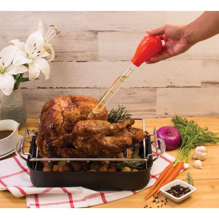 Premium Baster with Tempered Glass - Durable Kitchen Tool for Basting Meats, Roasts, and Baking - Perfect for Thanksgiving Turkey, Grilling, and Holiday Cooking