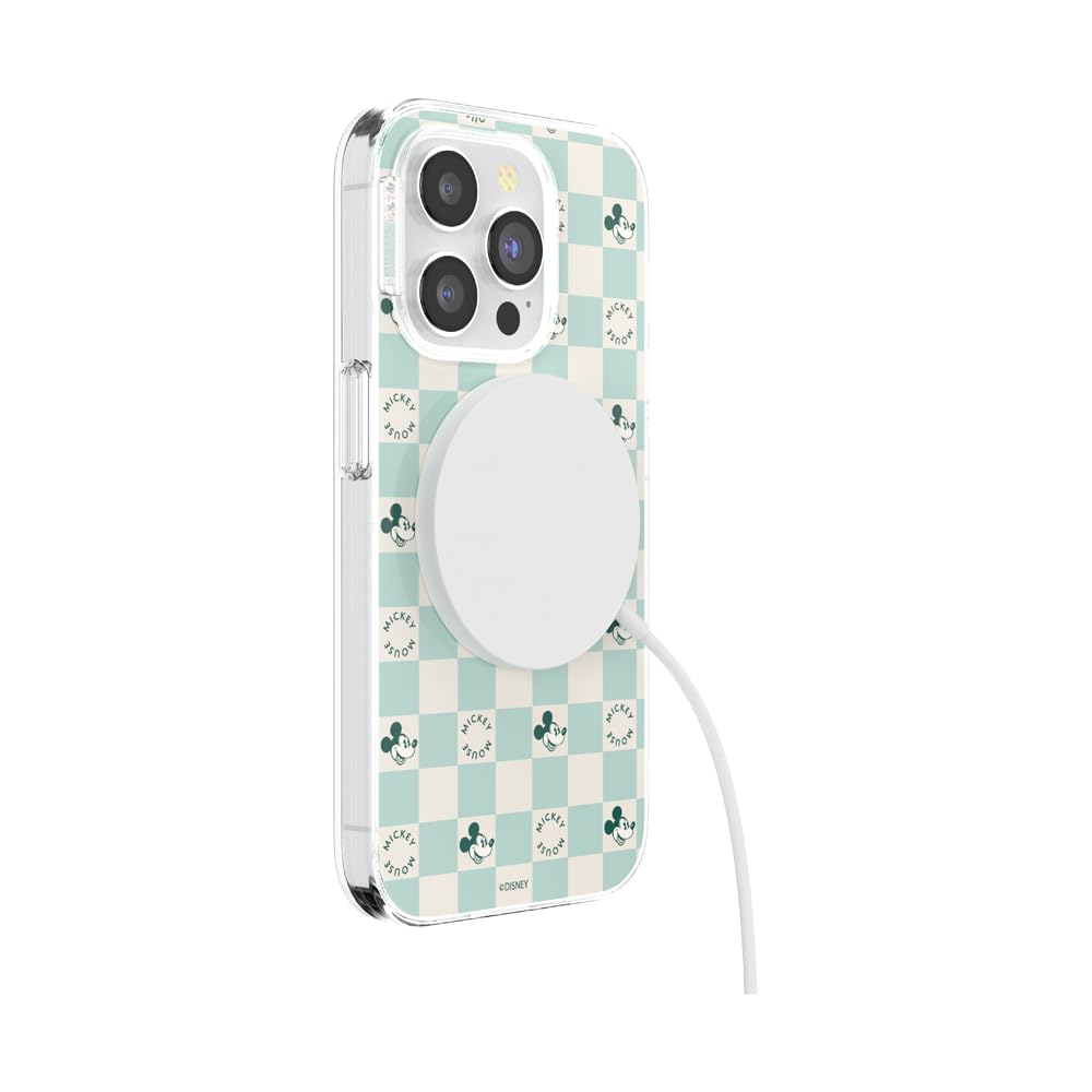 PopSockets iPhone 15 Pro Case with Round Phone Grip - MagSafe Compatible Protective Cover for iPhone 15 Pro | Wireless Charging Friendly | Disney Mickey Mouse Classic Design | Perfect for Daily Use, Travel & Hands-Free Viewing