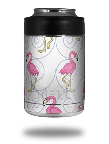 Flamingos on White Vinyl Decal Skin Wrap for Yeti Rambler Colster & RTIC Can Coolers (Cooler Not Included) - Tropical Aesthetic for Beach, Pool, and Outdoor Adventures