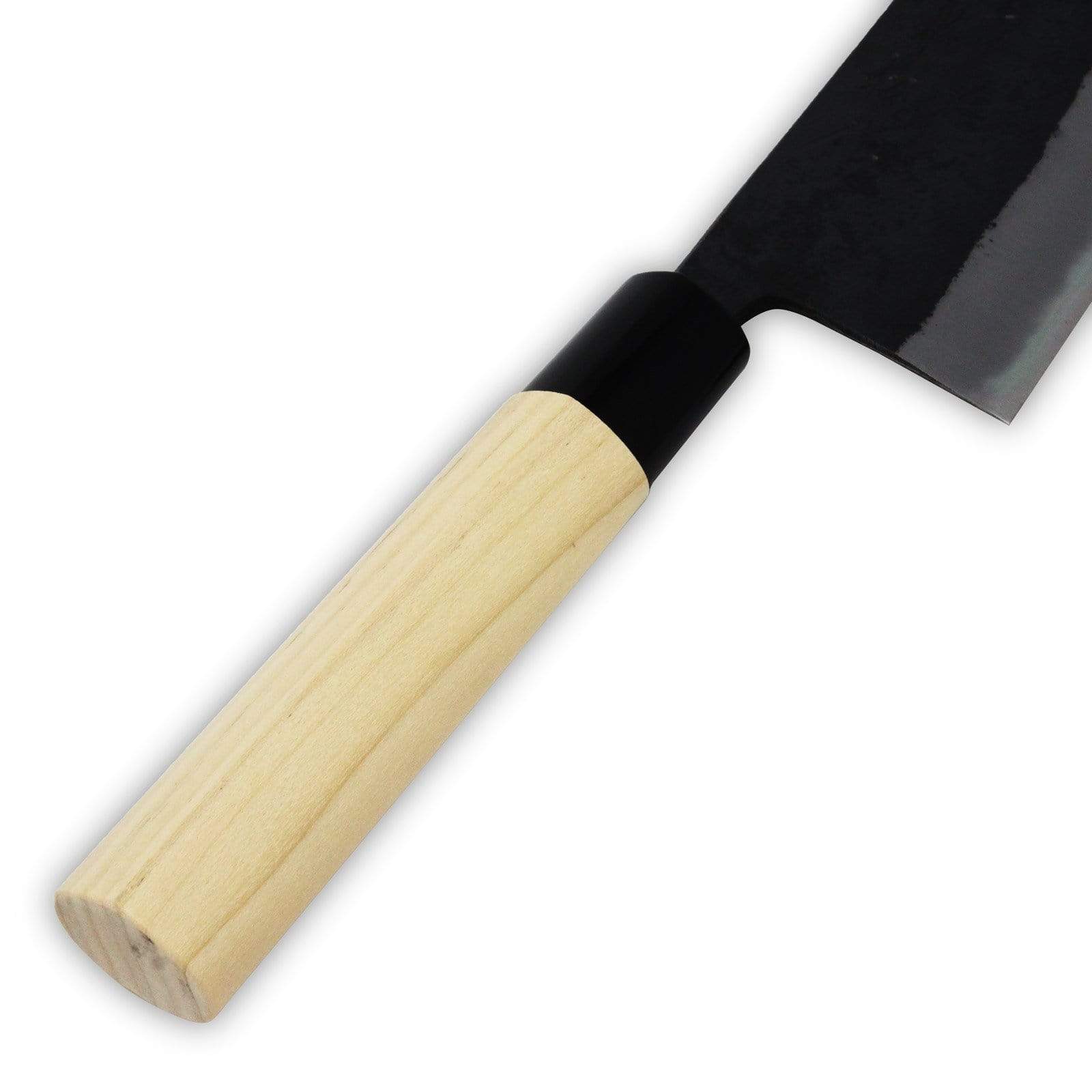 Premium Japanese Carbon Steel Nakiri Knife 165mm - Shirogami White Steel Blade for Professional Chefs & Home Cooking - Perfect for Chopping Vegetables, Herbs & Sushi Prep