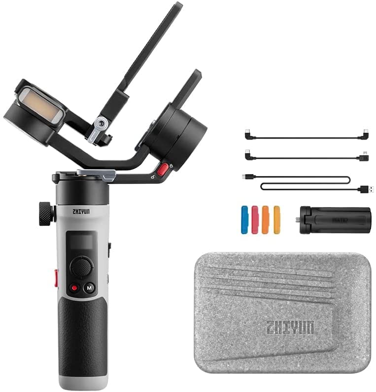 Zhiyun Crane M2S 3-Axis Handheld Gimbal Stabilizer for Mirrorless Cameras, Smartphones & Action Cameras - Compatible with Sony A6000/A6300/A6500, GoPro Hero 10/9/7, iPhone 13 Pro Max/12/11 - Perfect for Vlogging, Travel Filming & Content Creation