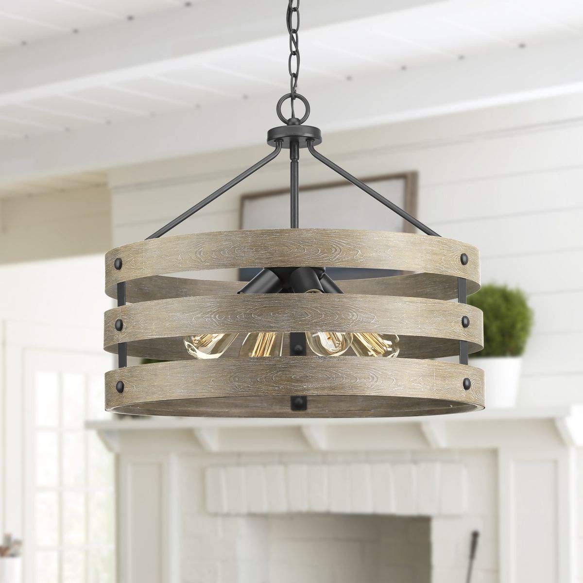 Gulliver Collection 4-Light Coastal Pendant Light in Graphite - Perfect for Kitchen Island, Dining Room, and Beach House Decor