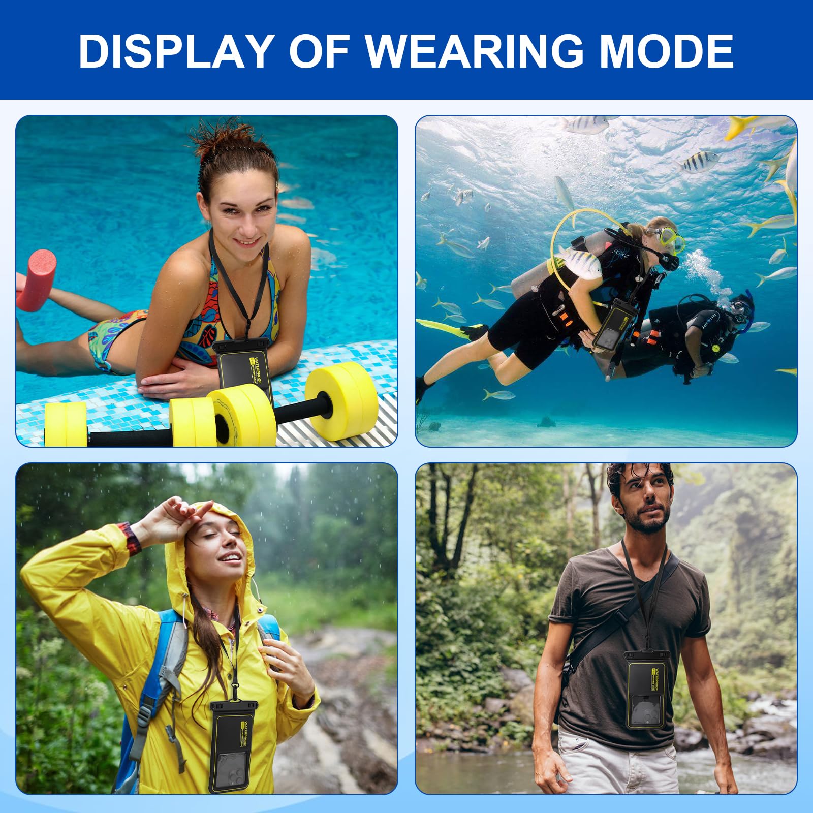 2 Pack Waterproof Phone Pouch IPX8 Floating Dry Bag with Strap, Security Loop & Touch Screen Compatible for iPhone 15 14 13 12 11 Pro Max Samsung S24 S23 - Perfect for Swimming, Beach, Kayaking & Outdoor Activities