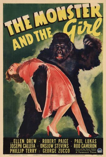 Vintage The Monster and The Girl Movie Poster (27x40 Inches - 69x102cm) 1941 Classic Horror Film - Perfect for Home Theater Decor & Collector's Display