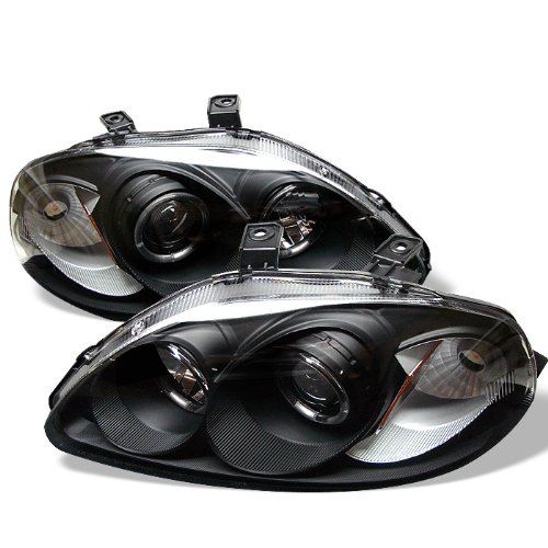 96-98 Honda Civic LED Halo Headlights - Black/Clear Lens - High Performance Replacement for Night Driving & Custom Car Styling