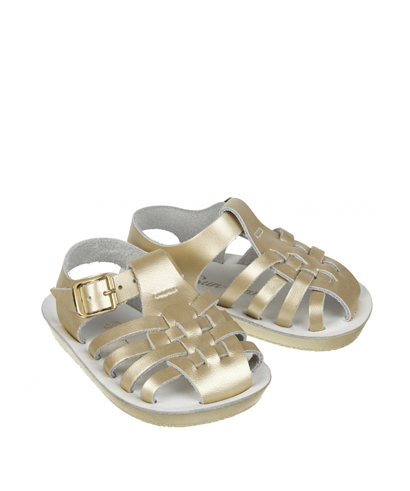 Sun San Women's Gold Sailor Sandals - Comfortable Leather Straps for Beach, Vacation & Summer Outfits | Casual Walking Shoes for Women